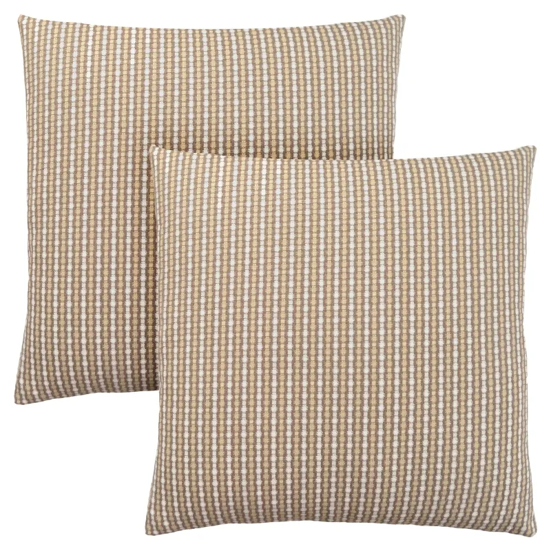 Monarch 18" x 18" Abstract Dot Pattern Throw Pillow (Set of 2) - Light / Dark Taupe