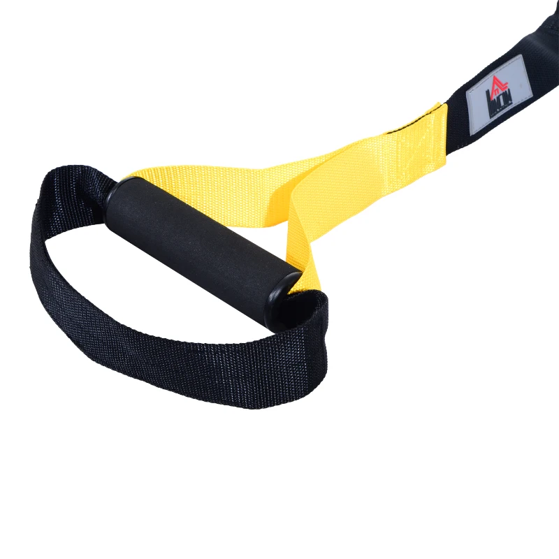 HOMCOM Suspension Body Training Strap - Yellow&Black