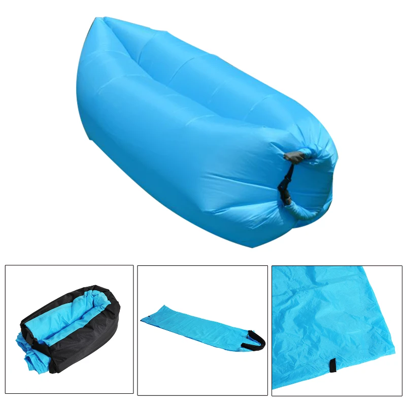 Outsunny Inflatable Fast Lazy Bed Sleeping Camping Bag Beach Hangout Couch Wind
