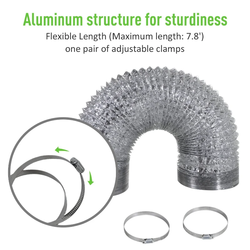 DURHAND 6 Inch Inline Fan Carbon Filter Duct Combo 2 Clamps Hydroponics Grow Room Tent Ventilation Kit