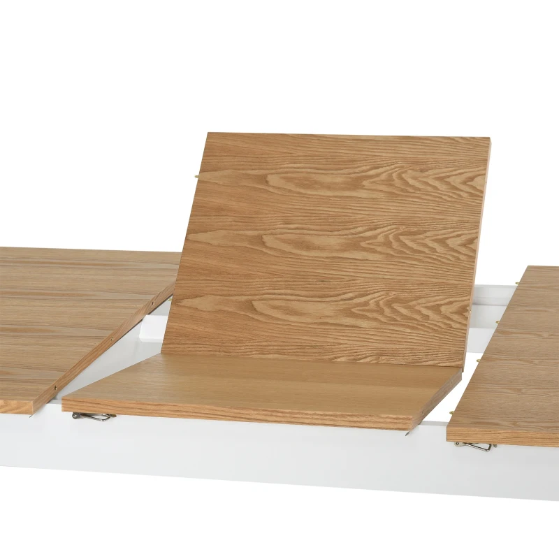 HomCom Expandable Folding Kitchen Dining Table with Elegant Natural Wood Design & Sturdy Construction - Natural