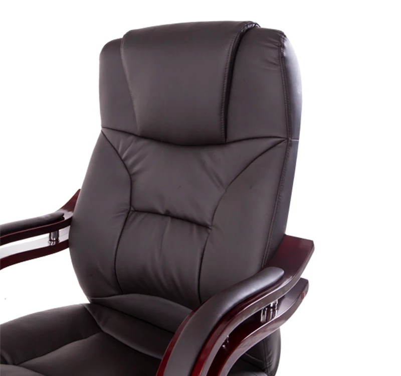 HOMCOM PU / Wood High-Back Executive Swivel  Computer Office Chair, Brown 