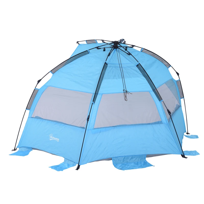 Outsunny Portable Automatic Pop Up Beach Tents Anti-UV w/ Carry Bag