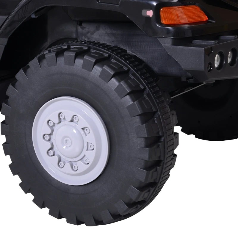 Aosom 12V Mercedes Power Wheels Jeep Kid Car 1 Seater 2 Openable Door With Parental Remote Control For 3 - 8 Years Old Kids Black