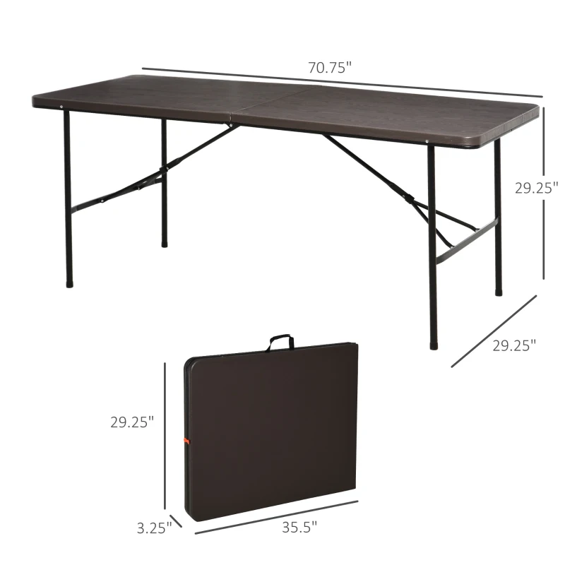 Outsunny 6ft Outdoor Folding Camping Table Garden Backyards BBQ Party Picnic Table Coffee