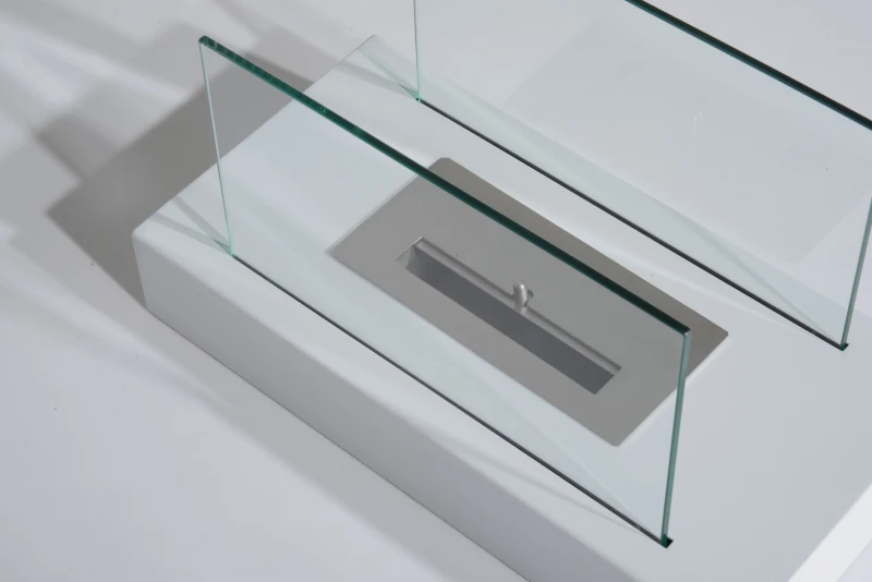 HOMCOM Ventless Tabletop Bio Ethanol Fireplace Portable Firebox Heater Burner Indoor(White)