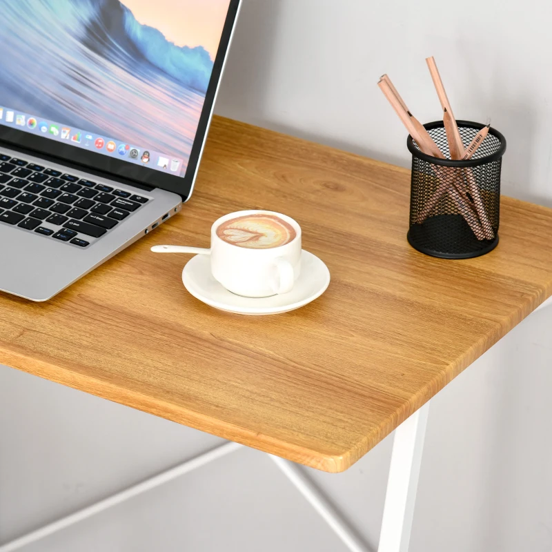 HOMCOM Home Office Computer Desk w/ 3-Tier Storage Shelves Study Workstation, Natural
