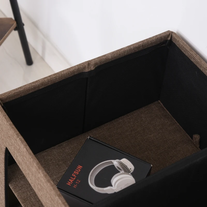 HOMCOM Modern Folding Shoe Storage Bench with Flipping Lid, Ottoman Bench for Bedroom & Hallway with 9 Cubes, Brown