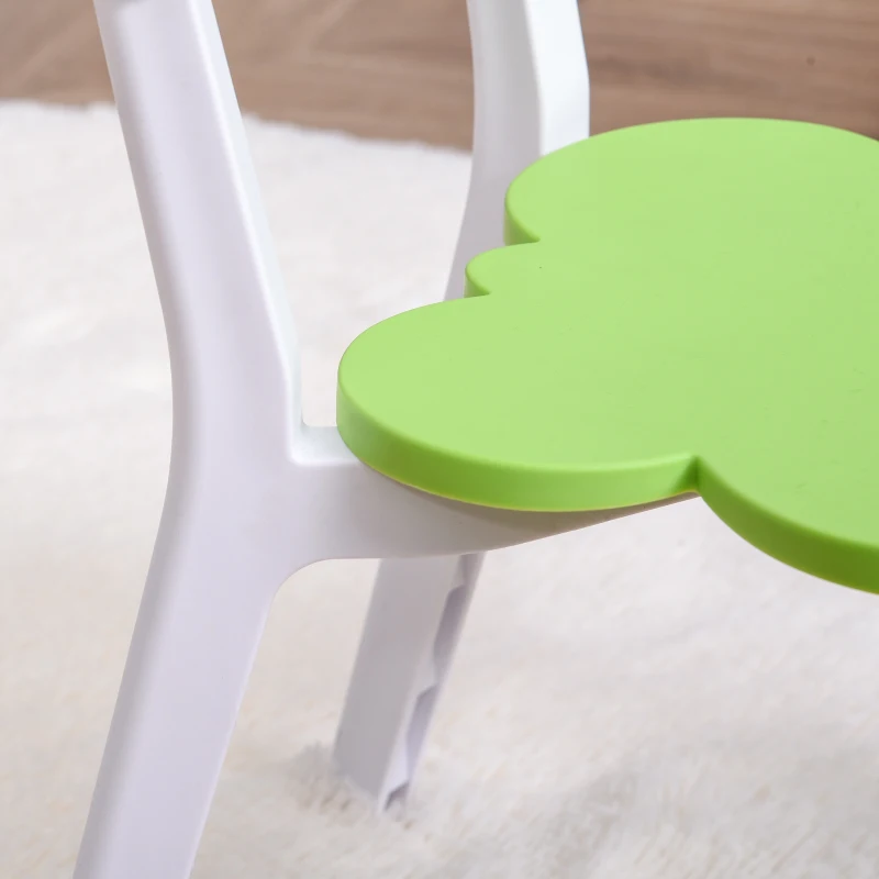 HOMCOM Kids Plastic Table and Chair Set Children's Activity Desk for Art Dining Study Toddler Furniture Cartoon Pattern, Multicolor