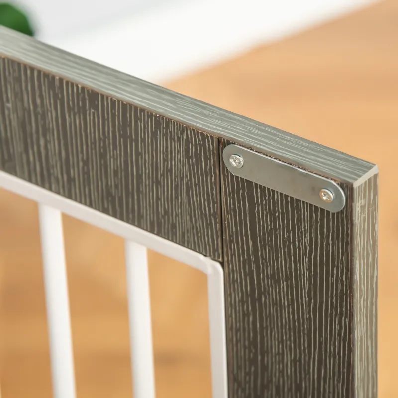 PawHut Dog Crate, Pet Cage Kennel, End Table Furniture Style, Indoor Decorative Dog House, with Wooden Top, Adjustable Feet, for Small Dogs, Grey