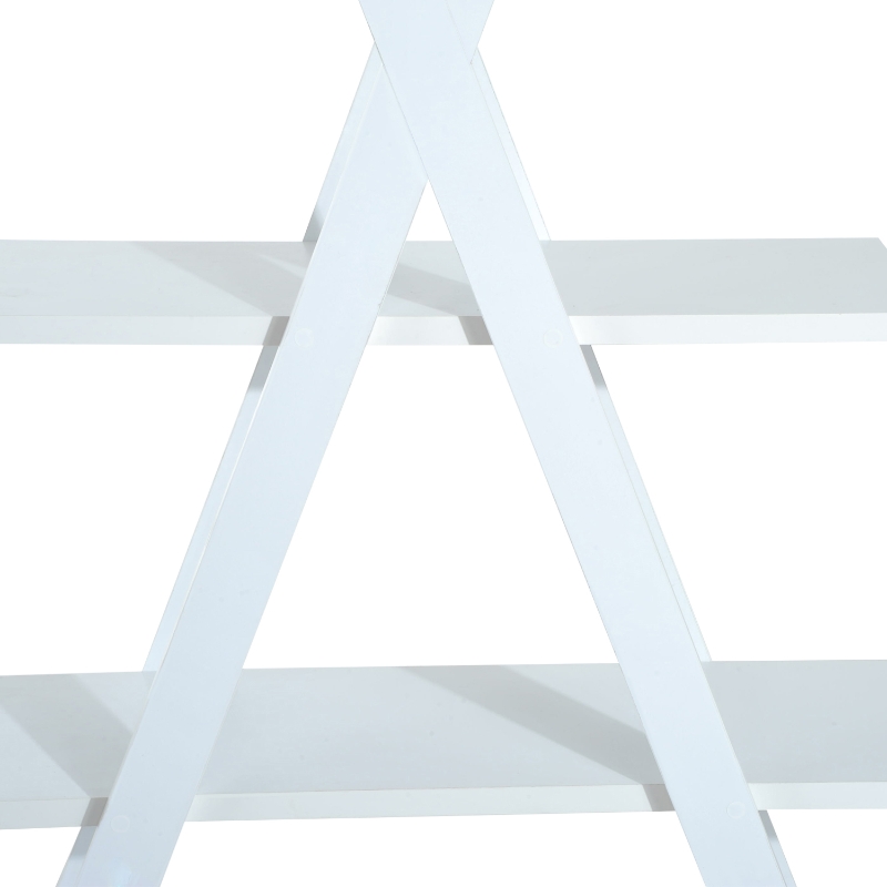 HOMCOM Wooden A Frame Bookshelf 4-tier Ladder Display Shelf Storage Stand Home Furniture White
