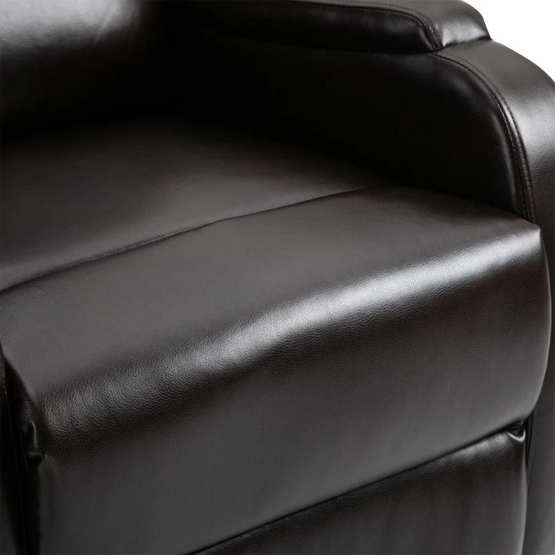 HOMCOM Massage Recliner Chair Padded Seat Cushion 165° Reclining Sofa with Side Pocket for Living Room, PU Leather, Remote Control, Dark Brown