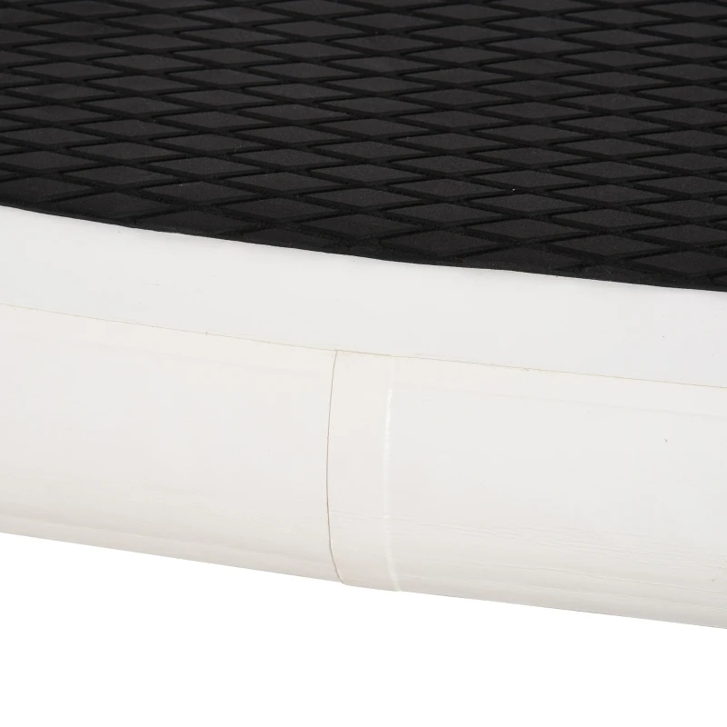 Soozier 10' x 32" x 6" Inflatable Stand Up Paddle Board with ISUP Accessories, Carry Bag, Non-Slip Deck, Adj Paddle, Pump, Leash for Adults Kids, Black and White