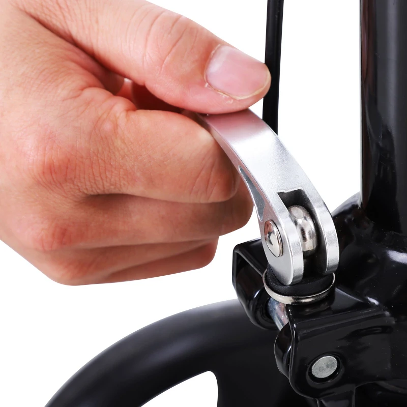 HOMCOM Medical Foldable Steerable Leg Knee Walker Scooter with Basket Attachment - Black