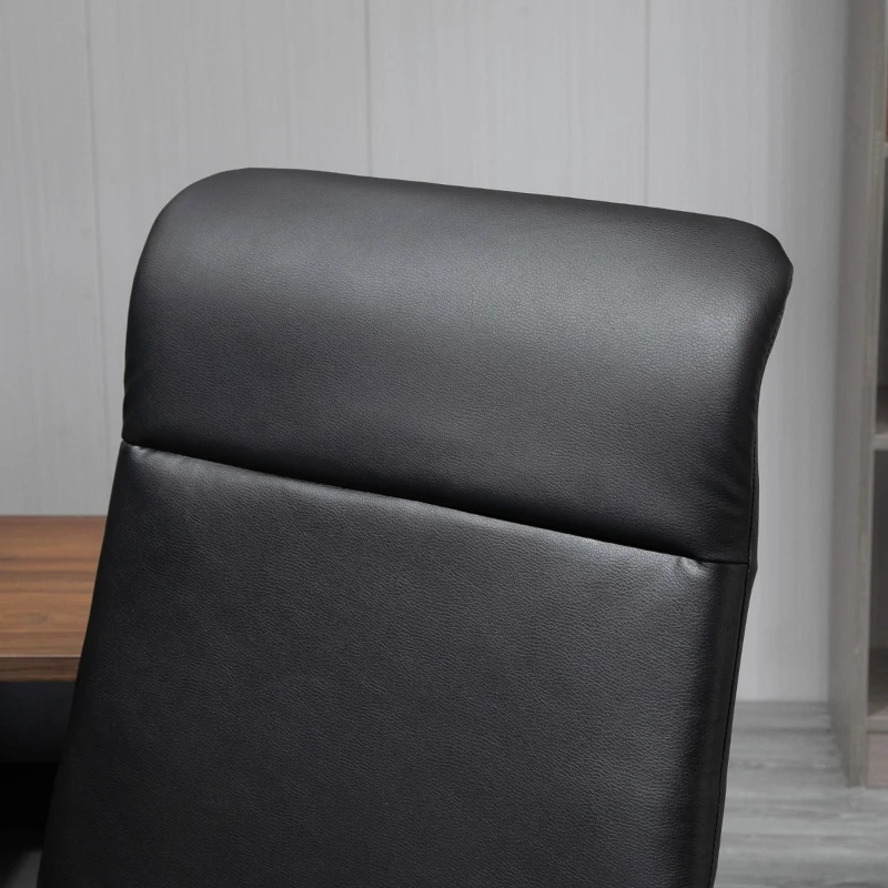 Vinsetto Morden High-Back Office Chair Faux Leather Rocking Swivel Computer Home Desk Chair with Adjustable Height, Metal Legs, Armrest, Wheels, Black