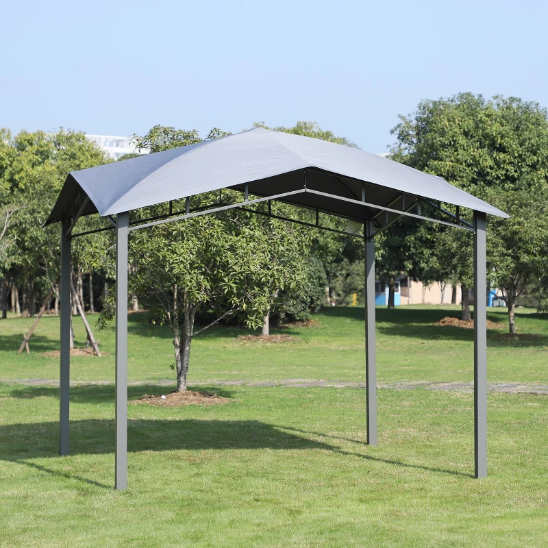 Outsunny 9.8' x 9.8' Outdoor Patio Gazebo Pavilion Canopy Tent Steel- Grey
