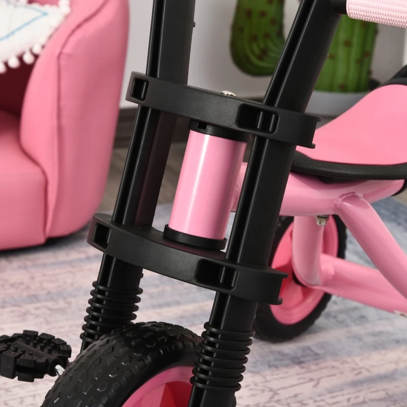 Qaba 3 Wheel Kids Tricycle Toddler Walking Trikes with Adjustable Seat for 3-6 Years old Boys & Girls Pink