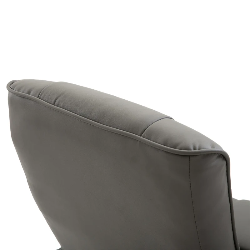 HOMCOM Adjustable Leisure Recliner Chair and Ottoman Set with Swiveling Base, Faux Leather, Grey