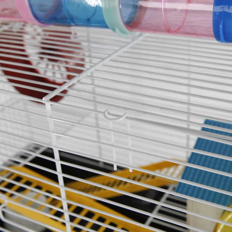 PawHut Hamster Cage Tube Spinning Wheel Feeder Ladder