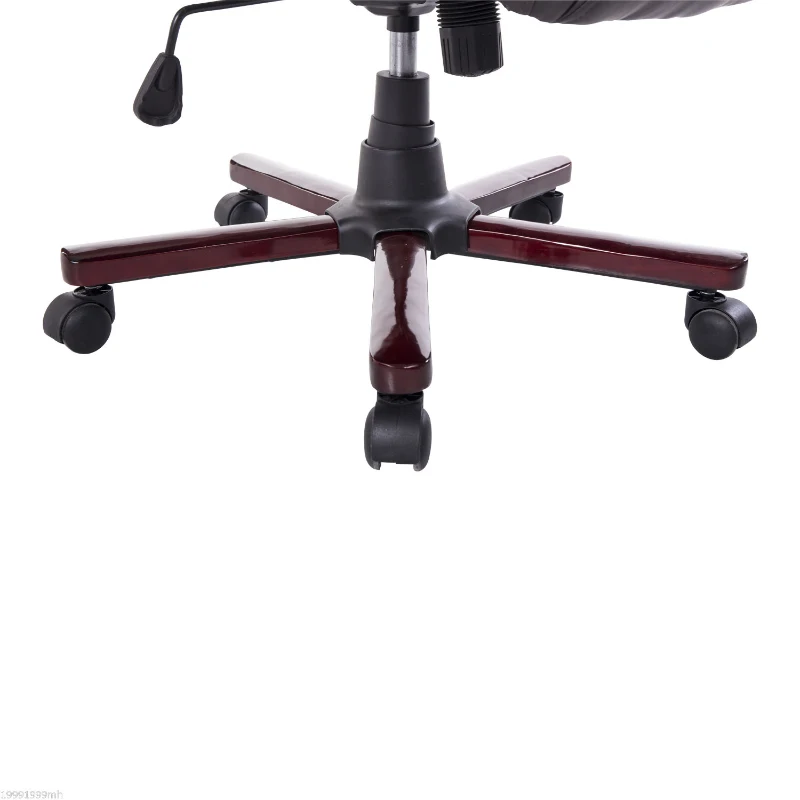 HOMCOM PU / Wood High-Back Executive Swivel  Computer Office Chair, Brown 