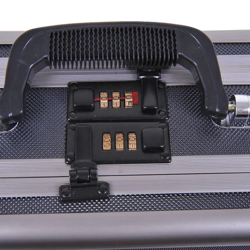 HOMCOM Double Locking Sided Protector Safe Storage Box with Code Set, Black