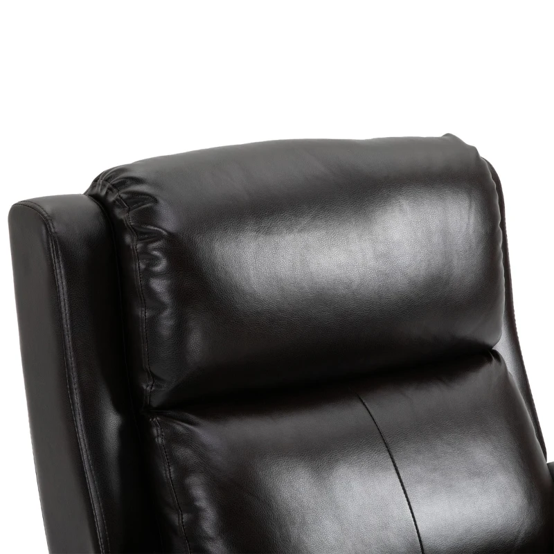 HOMCOM Massage Recliner Chair Padded Seat Cushion 165° Reclining Sofa with Side Pocket for Living Room, PU Leather, Remote Control, Dark Brown