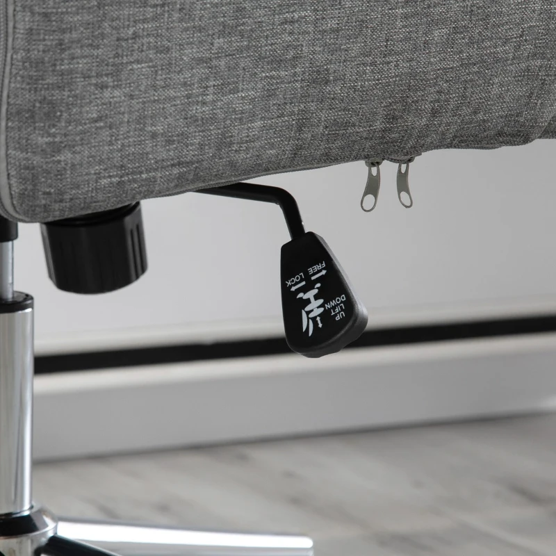 Vinsetto High Back Office Computer Chair with Breathable Fabric, Padded Armrest, and Swivel Wheels - Grey