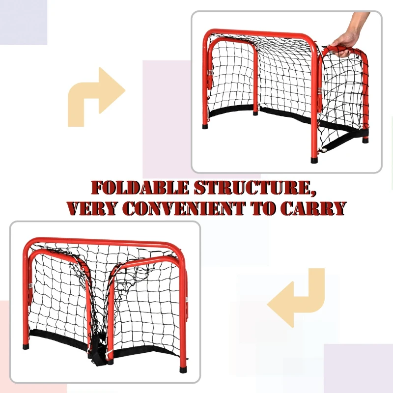 Soozier Foldable Ice Hockey Goal  Easy to Handle  Tetoron Mesh