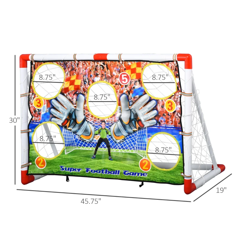 Qaba Football Goal Folding Indoor Outdoor with All Weather Net Kids Adults