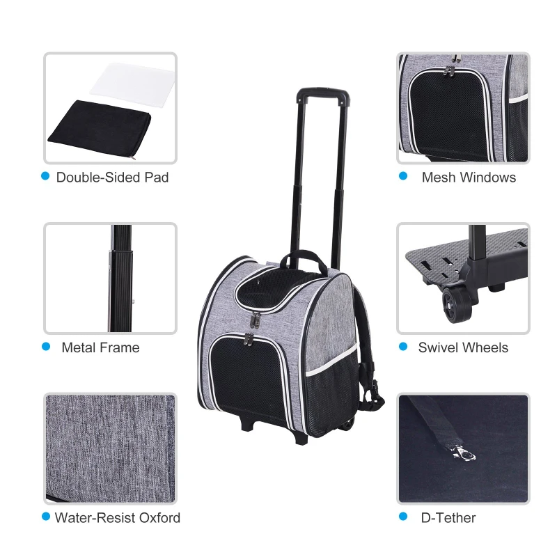 PawHut Pet Carriers Luggage Bag Outgoing Travel Multi-way to carry Portable