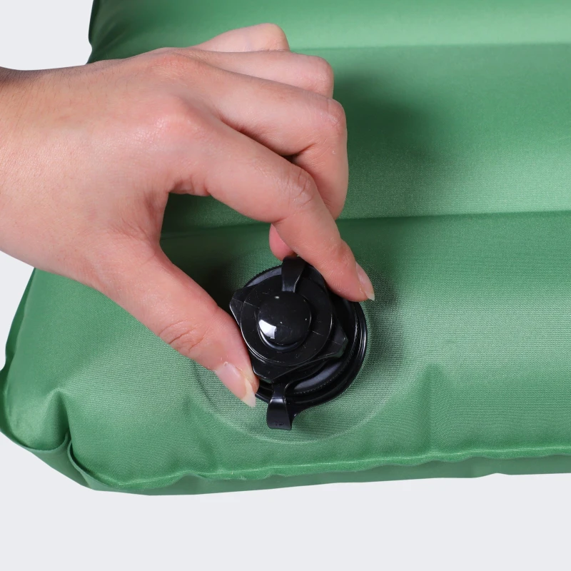 Outsunny Self-Inflating Comfortable Air Mattress / Sleeping Pad with Durable Design, Great for Camping or Family, Green