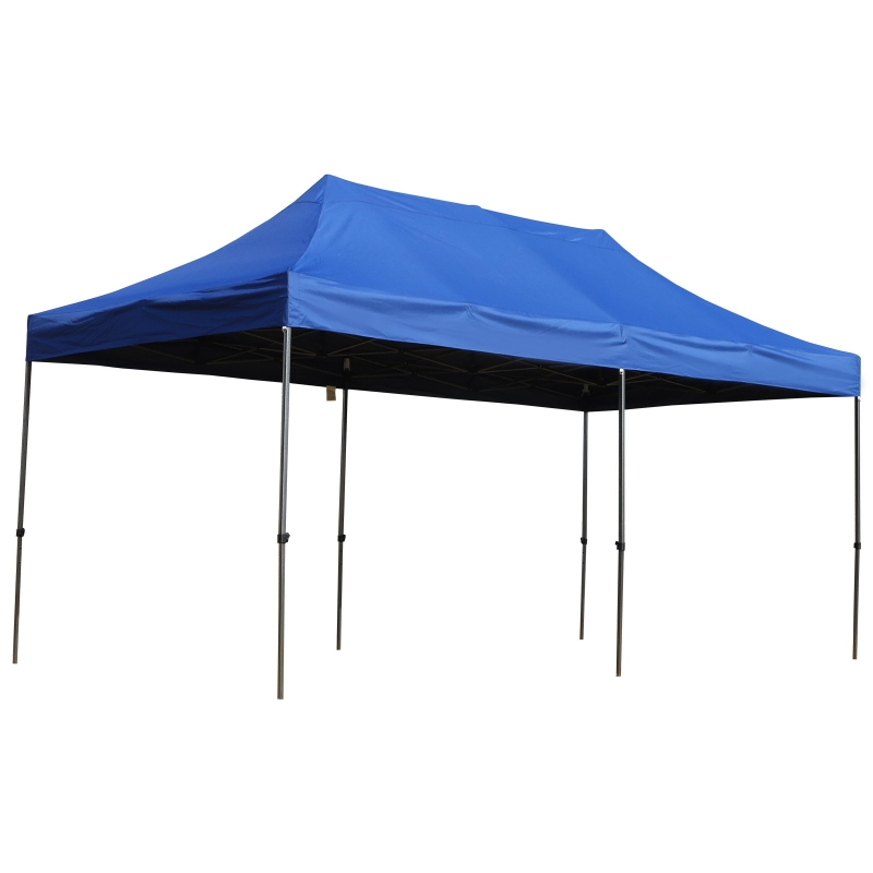 Outsunny 9.7'' x 19.3' Folding Gazebo Steel Canopy Party Tent With Pulling Bag