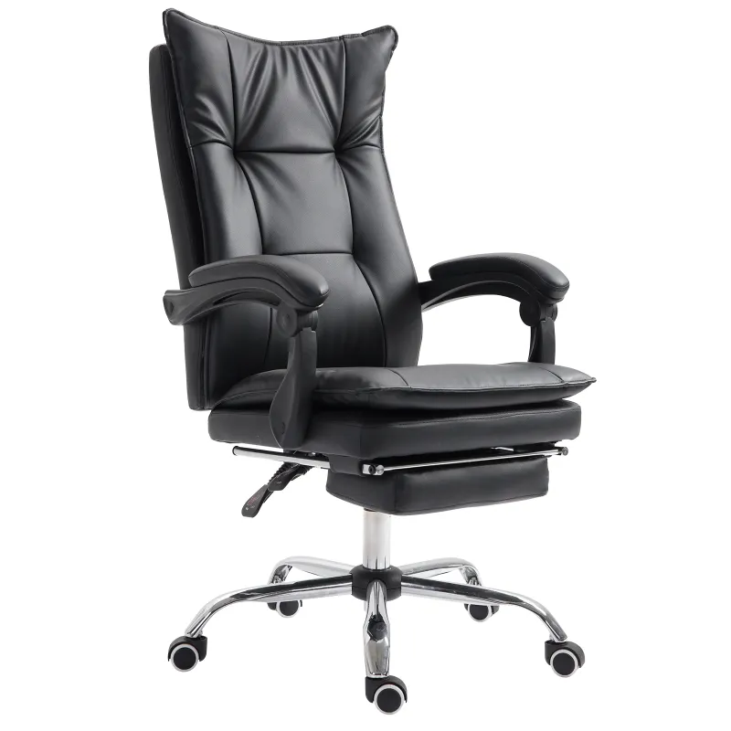 Vinsetto Ergonomic Office Chair with Footrest Black