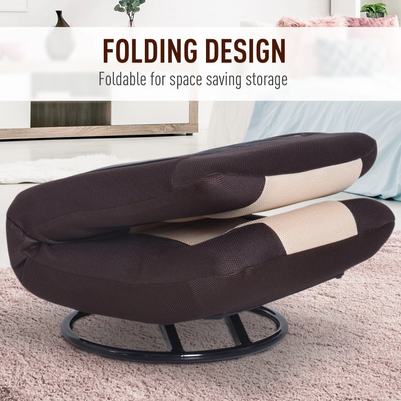 HOMCOM 360 Degree Swivel Floor Gaming Chair Folding Video Floor Lazy Couch Floor Lounge Bed Recliner w/ 5-Position Adjustable Backrest