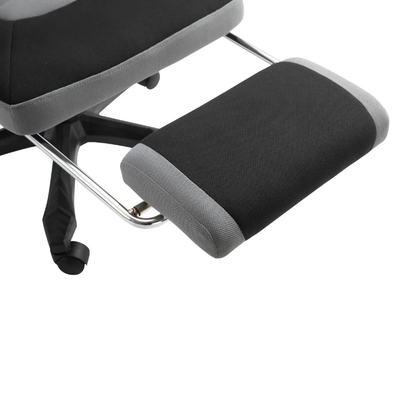 Vinsetto Home Office Chair Adjustable Height Recliner with Retractable Footrest, Mesh Back - Gray