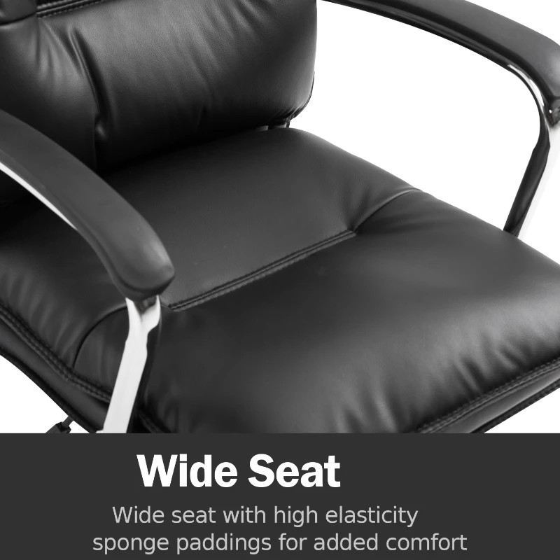 Vinsetto High Back Office Chair Swivel Seat PU Leather Black