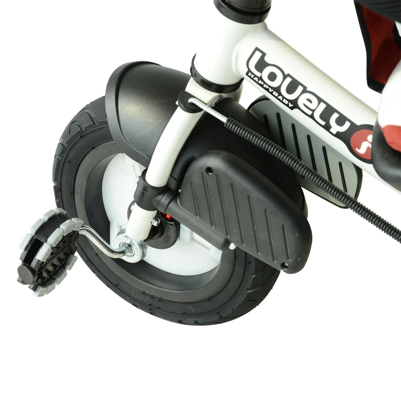 Qaba 4-in-1 Baby Tricycle & Stroller Kids Trike with Pushbar and Canopy Toddler Ride On  Red