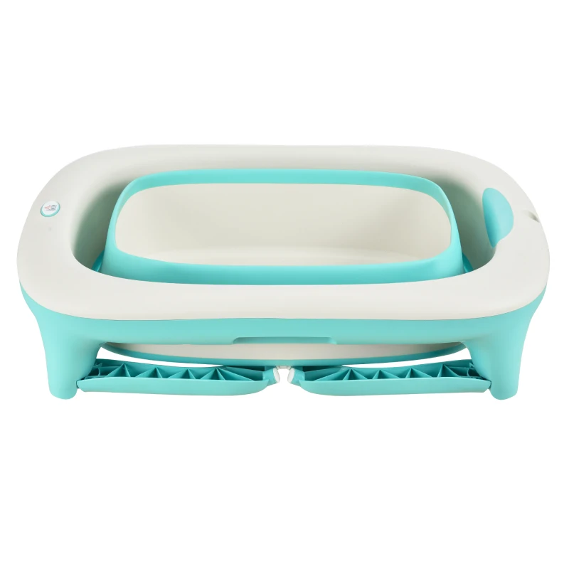 Qaba Folding Baby Bathtub 4pcs Esthetic Basin Sucker Seat Non-Slip Support Portable