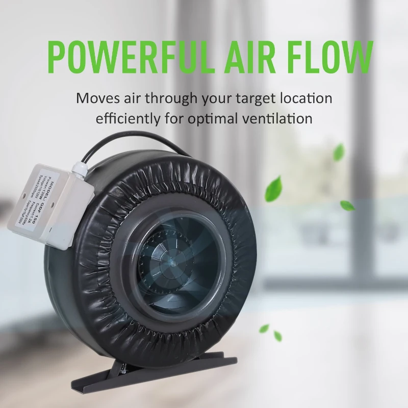 DURHAND 6 Inch Inline Fan Carbon Filter Duct Combo 2 Clamps Hydroponics Grow Room Tent Ventilation Kit