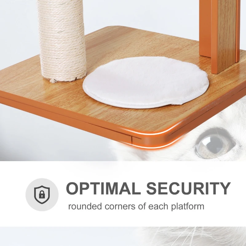 PawHut Cat Furniture Kitten House with Scratching Post Condo Activity Center and Cushion