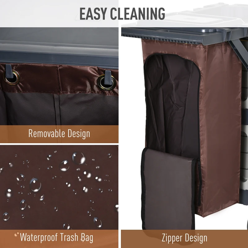 HOMCOM Commercial Janitorial Cleaning Cart Housekeeping Trolly for Hotel  Restaurant
