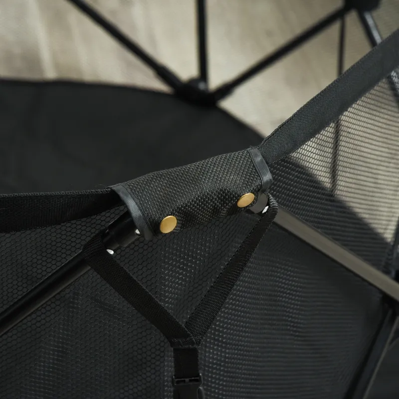 PawHut Folding Portable Pet Playpen Soft Dog Cat Puppy Exercise Kennel Pen Crate with Carrying Bag Indoor Outdoor Black