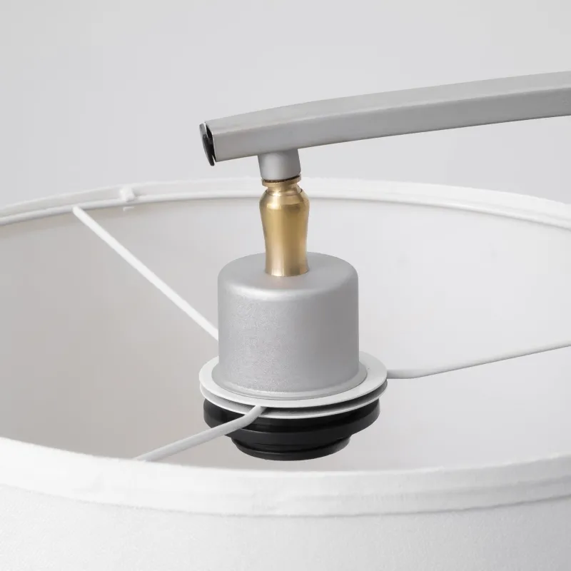 HOMCOM Arched Floor Lamp, Modern Standing Lamp with Foot Switch & Metal Base, Corner Reading Lamps Tall Pole Light for Office Bedroom Living Room, White