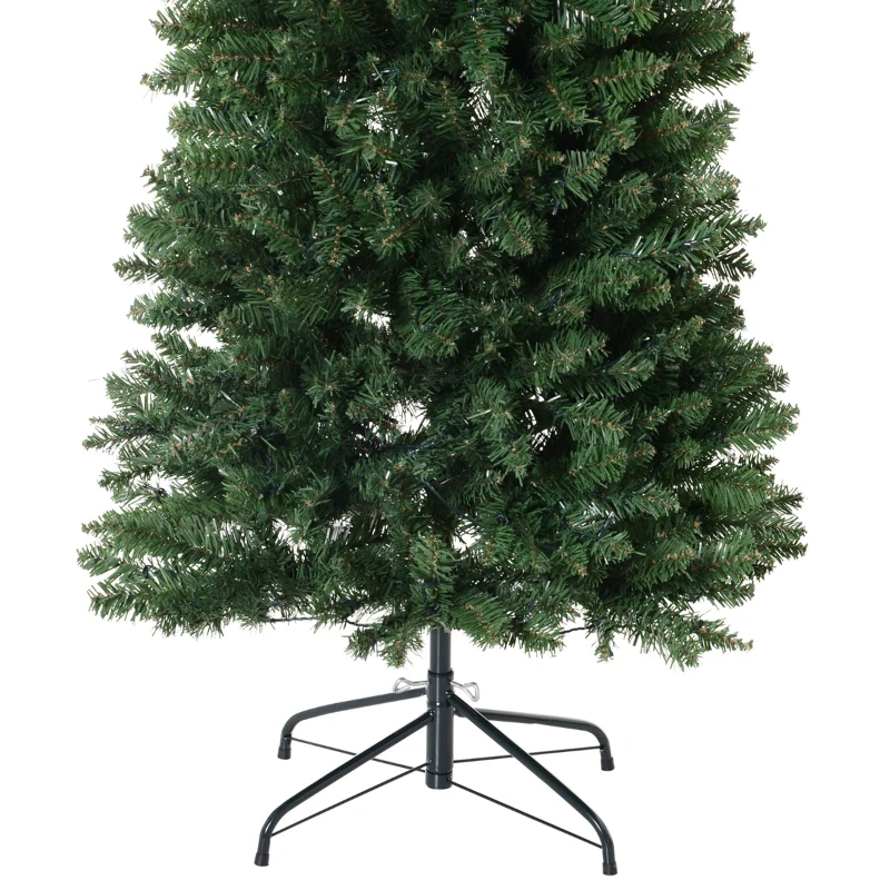 HOMCOM 7.5ft Tall Pre-Lit Slim Douglas Fir Artificial Christmas Tree with Realistic Branches, 350 Warm White LED Lights and 1075 Tips