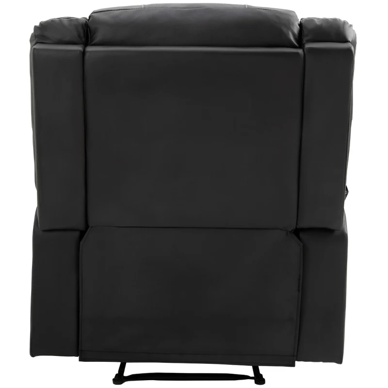 HOMCOM Vibrating Massage PU Leather Recliner Chair, Footrest with Remote Control, and 8 Massaging Points, Black