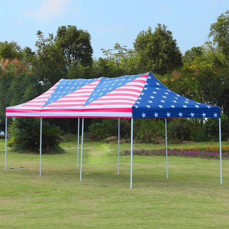 Outsunny 29' x 10' Pop Up Canopy Party Wedding Event Tent with Carrying Case - American Flag