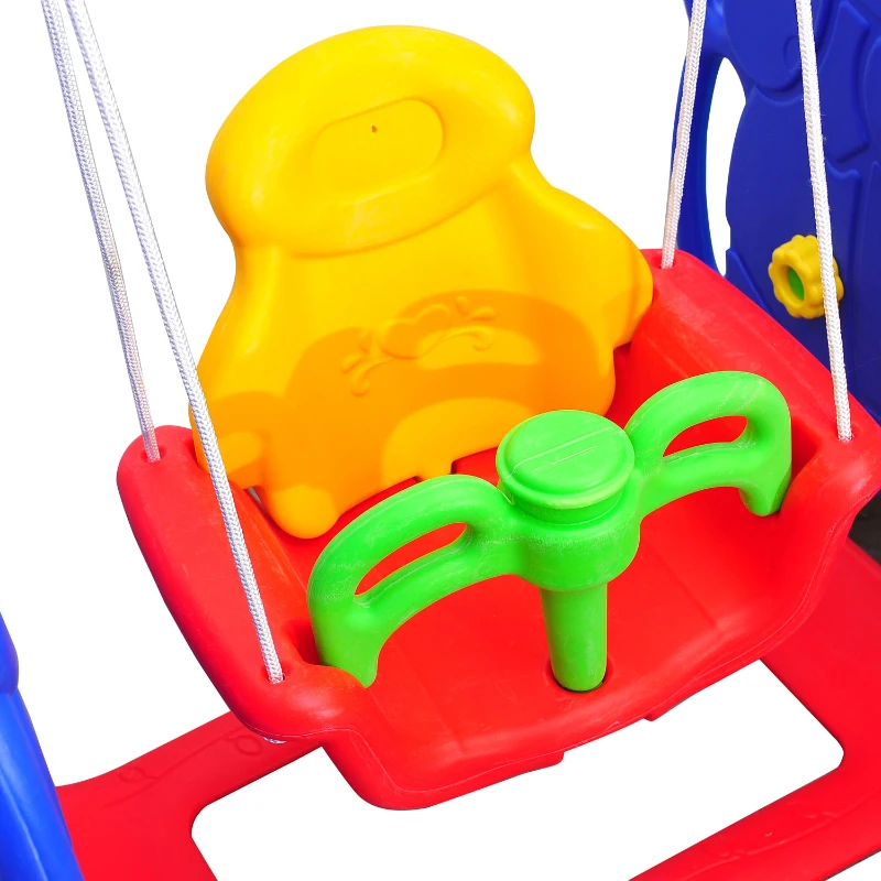 Qaba Sturdy Playground Set - Indoor/Outdoor - Blue/Red - Ages 2-7