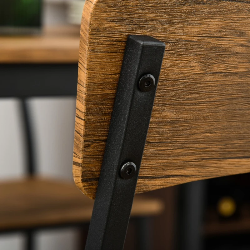 HOMCOM 5 Piece Modern Industrial Dining Table and Chairs Set for Small Space, kitchen, Dining room, Dark Walnut