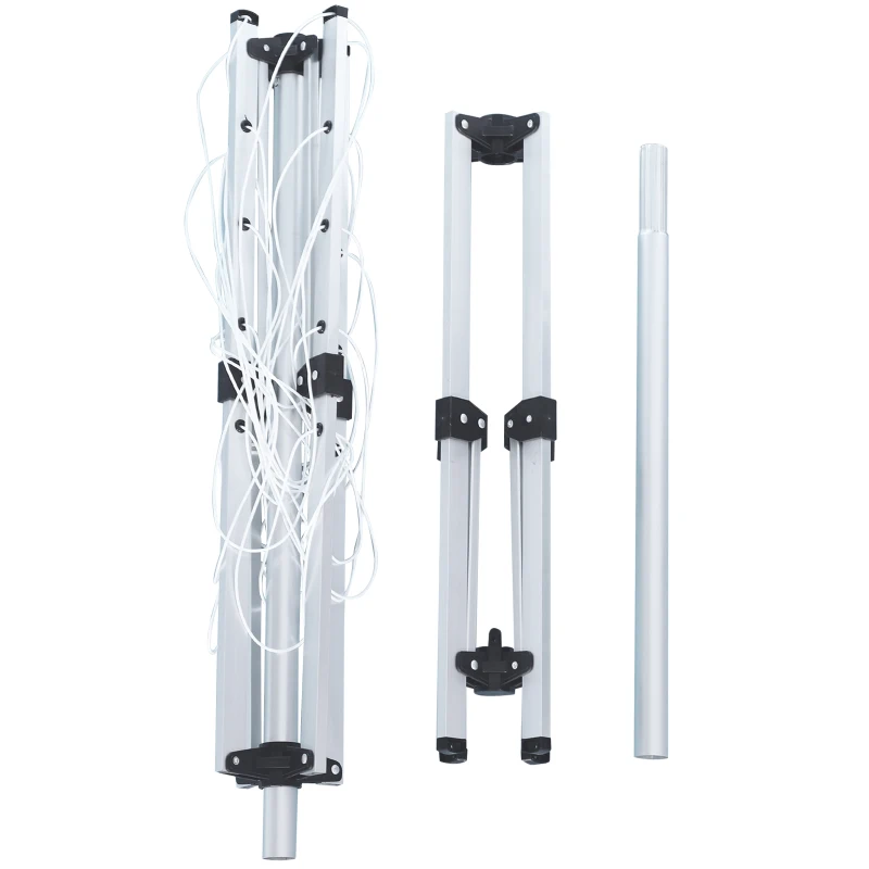 HOMCOM 52.5ft Foldable Clothes Aluminum Umbrella Shaped Drying Rack Dryer 4 Arms 20 Lines Indoor Outdoor Pre-Assembled