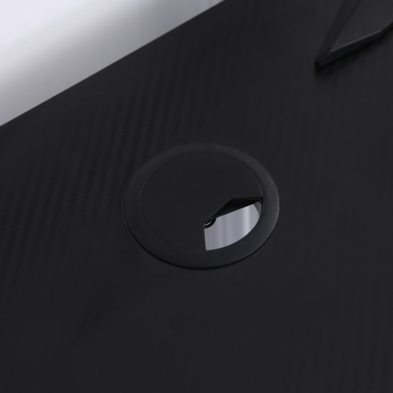 HOMCOM 47.25" Gaming Desk Racing Style Computer Table with LED Light Cup Gamepad Holder Headphone Hook Cable Management E-sport Study Workstation, Black